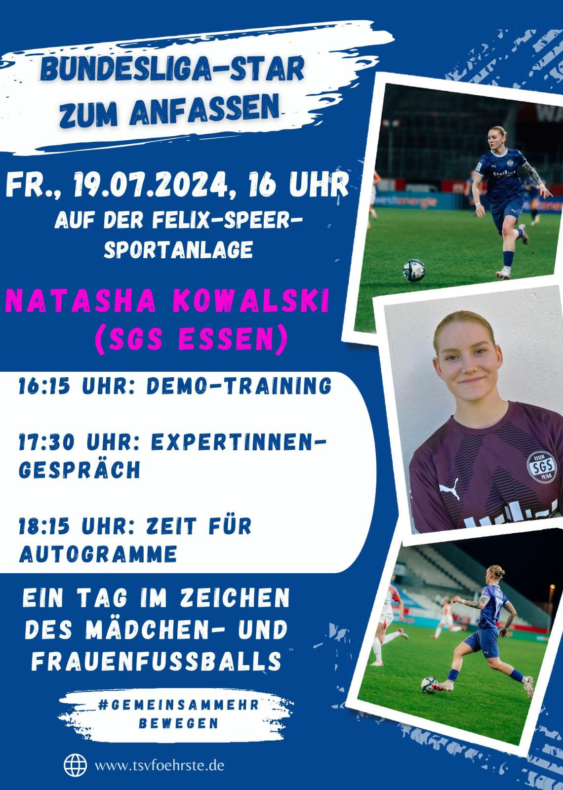 Bundesliga-Star zum Anfassen: Natasha Kowalski zu Gast beim TSV Föhrste